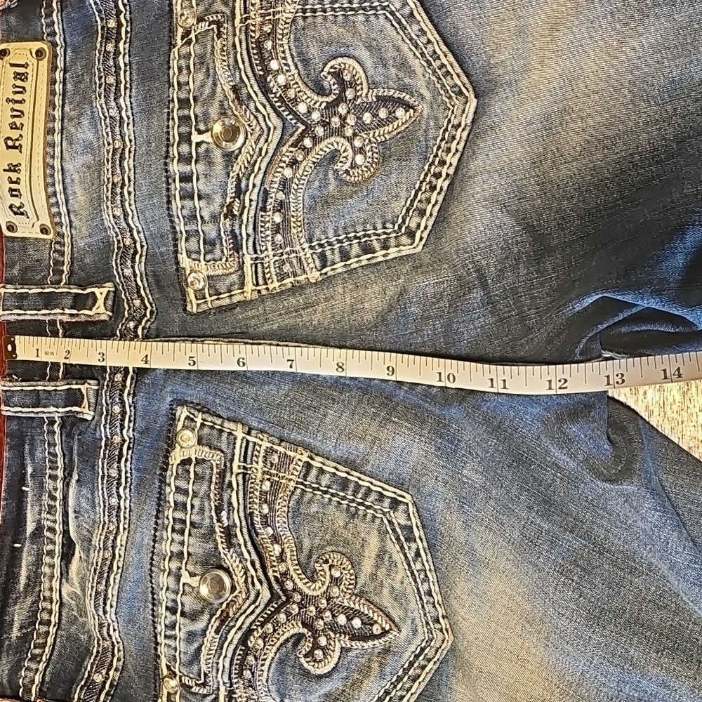 Rock Revival Dark Blue Denim with White Stitching - Picture 16 of 16